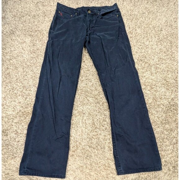 Polo Ralph Lauren Pants Mens 32x32 Navy Blue 650 Straight 5 Pocket Chino - Picture 1 of 7